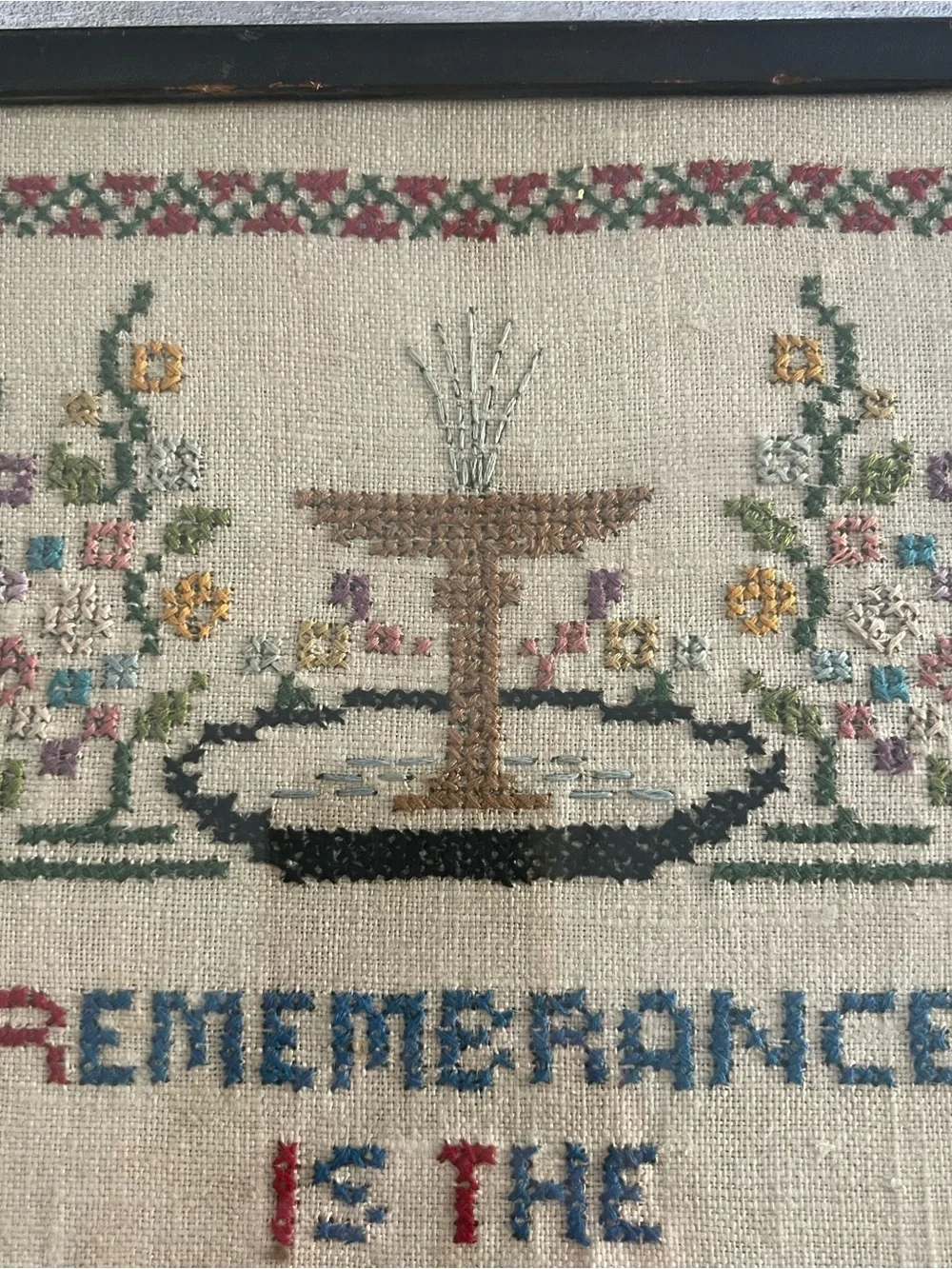 Vintage Cross Stitch Framed 